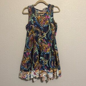 Paisley Print Sleeveless Sun Dress